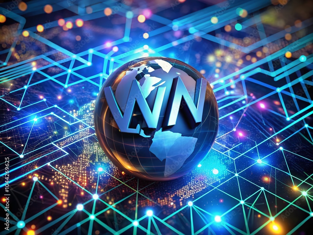 Poster aerial view of digital web connectivity symbol with www elements for online presence enhancement