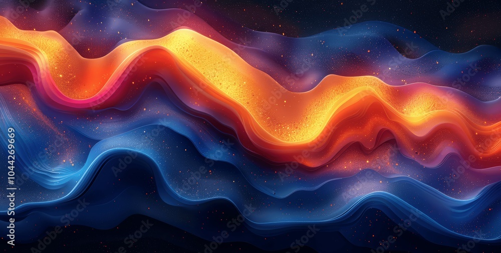 Poster vibrant retro 80s abstract gradient background with grainy texture