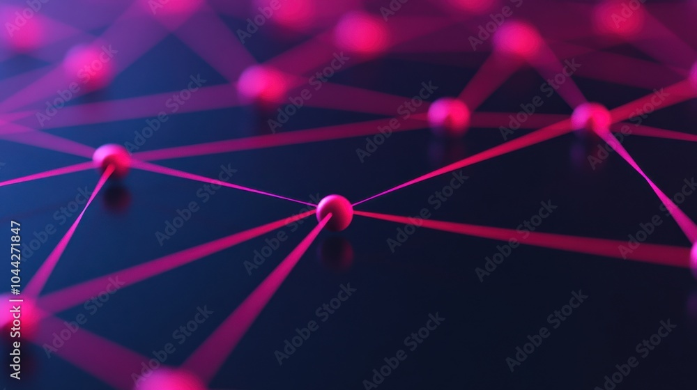 Poster abstract network chart with connecting lines and nodes