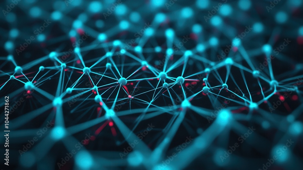 Poster abstract complex network with connecting lines