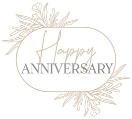 Happy Anniversary | Celebratory Botanical Design | Vector Milestone Art