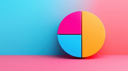 Obraz premium Colorful Pie Chart on Vibrant Background