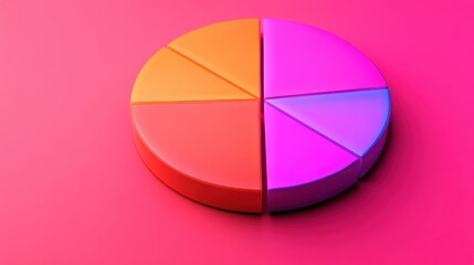 Fototapeta premium Vibrant Pie Chart with Shadows and Highlights