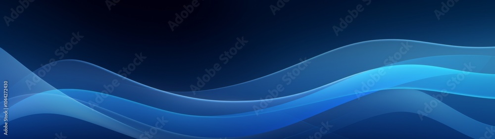 Poster flat vector illustration of abstract digital gradient stripes on a blue background with wavy lines, 