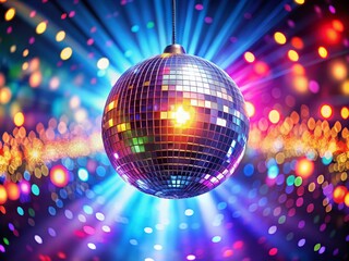 Captivating Disco Ball with Vibrant Lights Reflecting an Energetic Atmosphere
