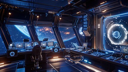 Futuristic Spaceship Cockpit