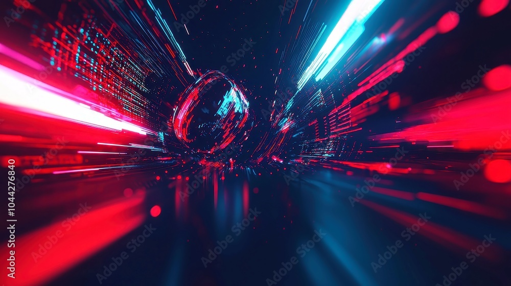 Poster abstract digital data technology grid, an animated backdrop showcasing a seamless grid of interconne