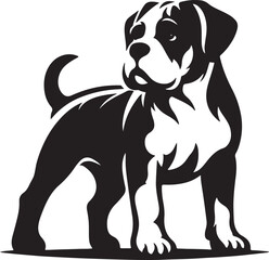 Fototapeta premium Create a black and white dog illustration vector design with white background.