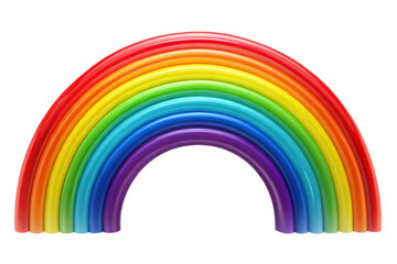Vibrant rainbow arch on a transparent or white isolated background.
