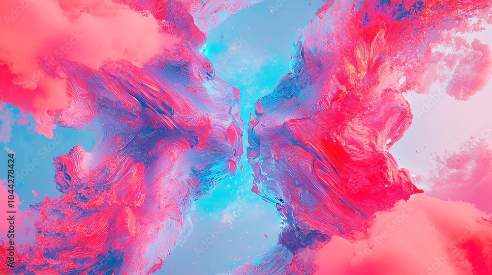 Poster vibrant surreal vj experience, an immersive display of seamless multicolor psychedelic patterns, evo