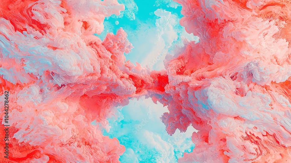 Poster surreal multicolor vj experience, vibrant psychedelic patterns flow seamlessly, embodying futuristic