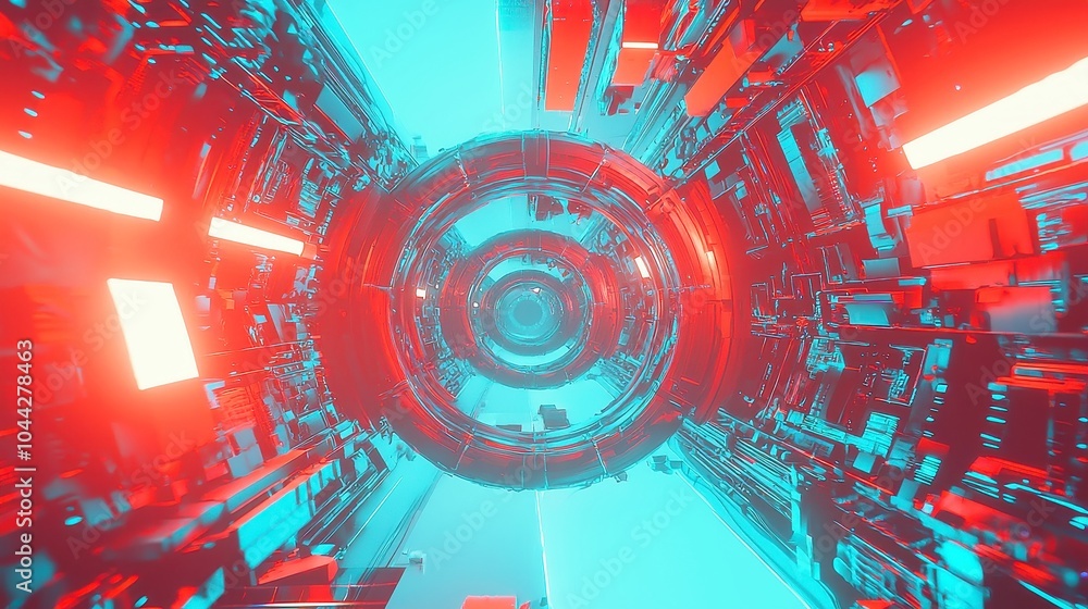 Aufkleber vibrant surreal vj experience, showcasing a seamless multicolor psychedelic pattern infused with fut