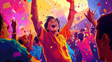Pop Art Poster Festival And Party, Generative AI