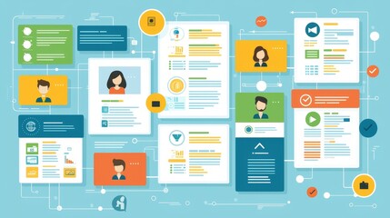 Flat Design Project Management Board Overview