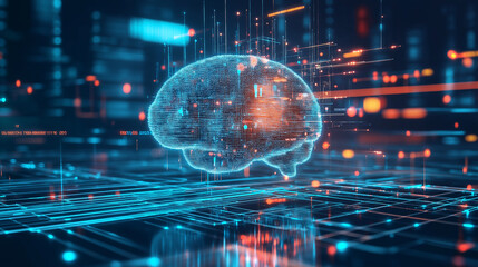 Fototapeta premium hologram of human brain