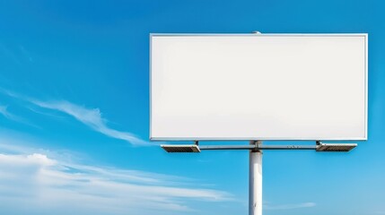 Fototapeta premium Eyecatching triangle billboard design set against a clear blue sky, perfect for outdoor advertising and promotions.