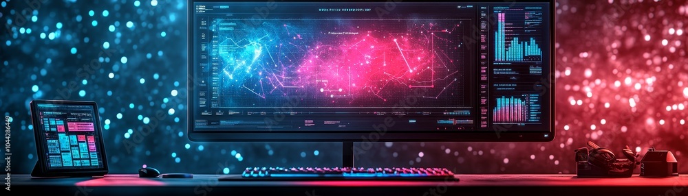 Poster hyper-realistic collaborative workspace concept