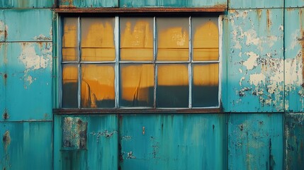 Weathered Metal Building with Window