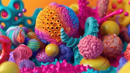 clay style of  abstract 3D Model  icon  Plasticine Sculpture, Playful, Vibrant Colors, Creative Workspace  ,high-resolution