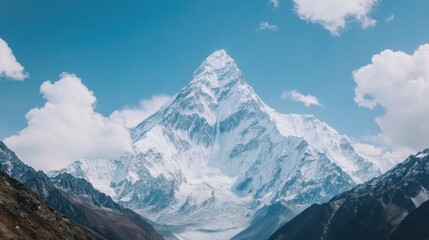 Fototapeta premium Majestic Mount Everest Under a Clear Blue Sky