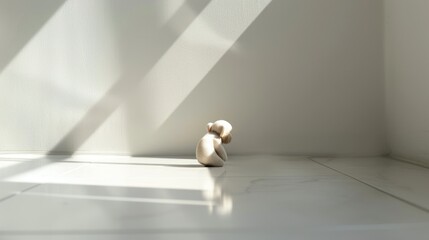 White Figurine in Sunlit Room