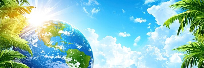Naklejka premium Earth cartoon for environmentalism, sustainability, and earth day