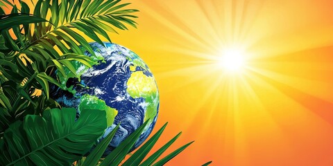 Earth cartoon for environmentalism, sustainability, and earth day