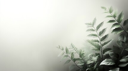 Green Leaves on a White Background - Minimalist Nature Photography