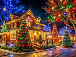 Fototapeta premium Grand Junction Christmas Lights Display - Festive Holiday Decor for Stunning Product Photography