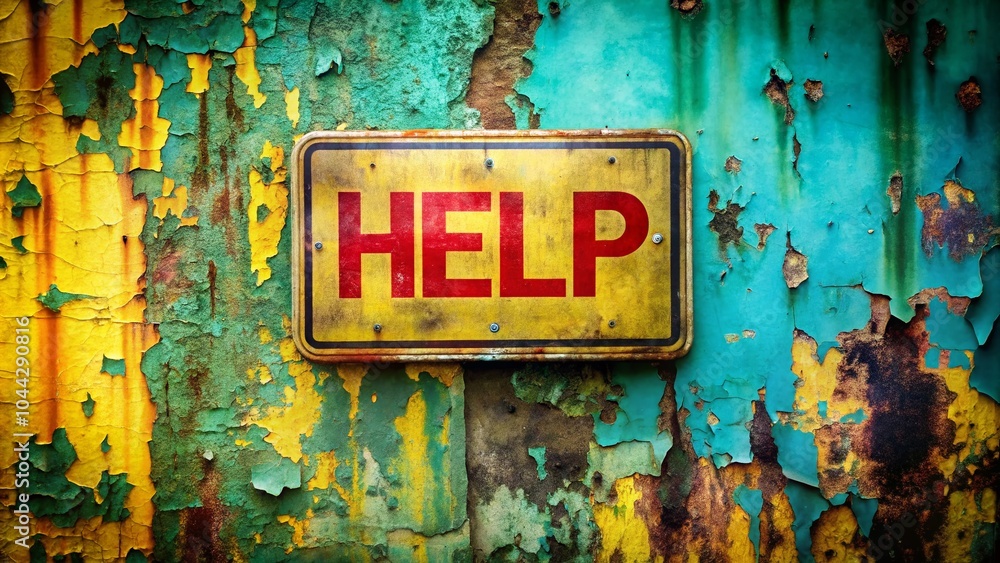 Poster grunge question help sign with copy space for supportive messages and creative uses