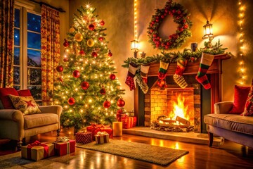 Heartwarming Christmas Greetings with Cozy Decor and Joyful Atmosphere