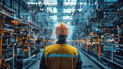 Senior Industrial Engineer Optimizing Workflow in Factory