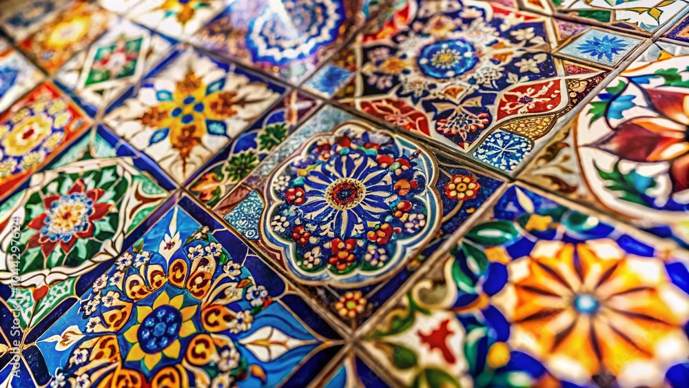 Poster professional tiling services with bokeh effect for home renovation projects
