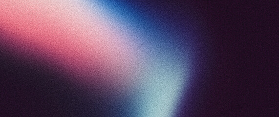 Dark blue pink black abstract grainy background, glowing vibrant color gradient shape, noise texture poster header banner wallpaper cover design © Enso
