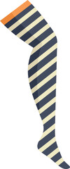 Obraz premium Mannequin leg sporting stylish striped stockings, showcasing a trendy fashion accessory
