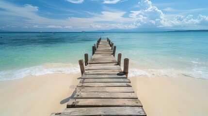 Fototapeta premium Wooden Pier on a Tropical Beach
