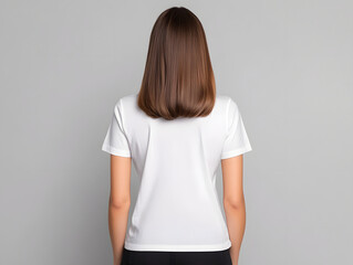 33白いTシャツ　背面　後方　/  White T-shirt Back Rear　Gererated AI