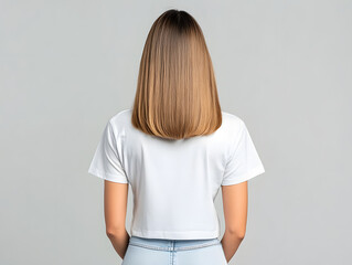 30白いTシャツ　背面　後方　/  White T-shirt Back Rear　Gererated AI