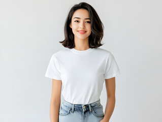 64白いTシャツ　正面　/  White T-shirt Front　Gererated AI