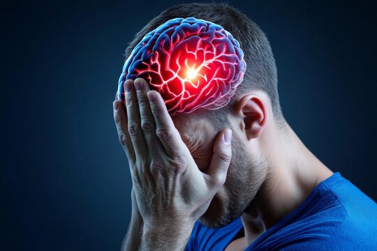 A person holding their head in pain, symbolizing the harm caused by stress, anxiety, or mental health struggles