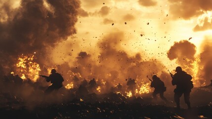 Fototapeta premium Soldiers in Battle