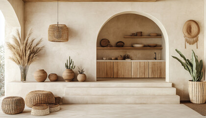 Fototapeta premium Minimalist and unique interior design in the house