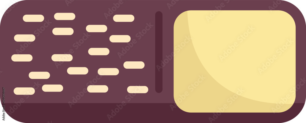 Poster old mobile phone with buttons and small screen displaying blank white background for adding your con