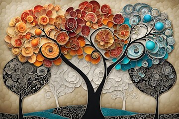 abstract floral tree