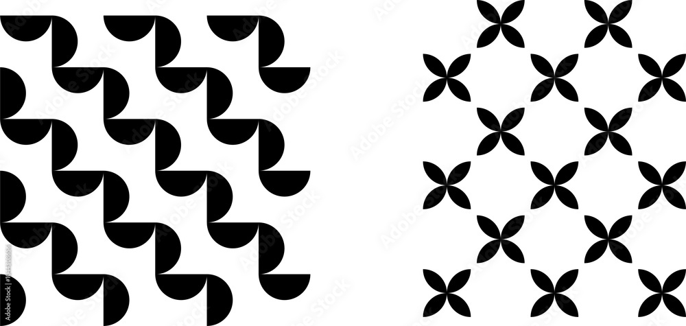 Poster seamless vector pattern in geometric ornamental style. black pattern.