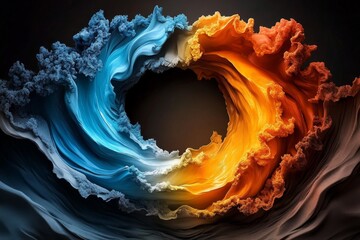 Watercolor depiction of an artist creating a colorful painting, with bright, expressive brushstrokes symbolizing the flow of inspiration and creativity