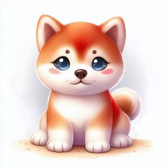 Naklejka premium Niedlicher Akita Inu - Shiba