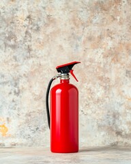 Obraz premium Red Fire Extinguisher on Rustic Background