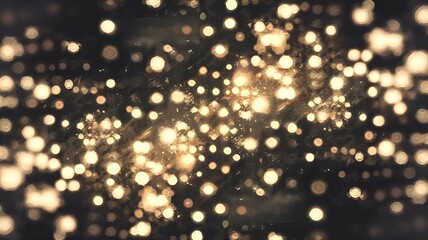 golden shimmering bokeh lights on a dark background, symbolizing festive celebration and magical abstract design  