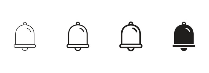 Notification bell icon set vector illustration